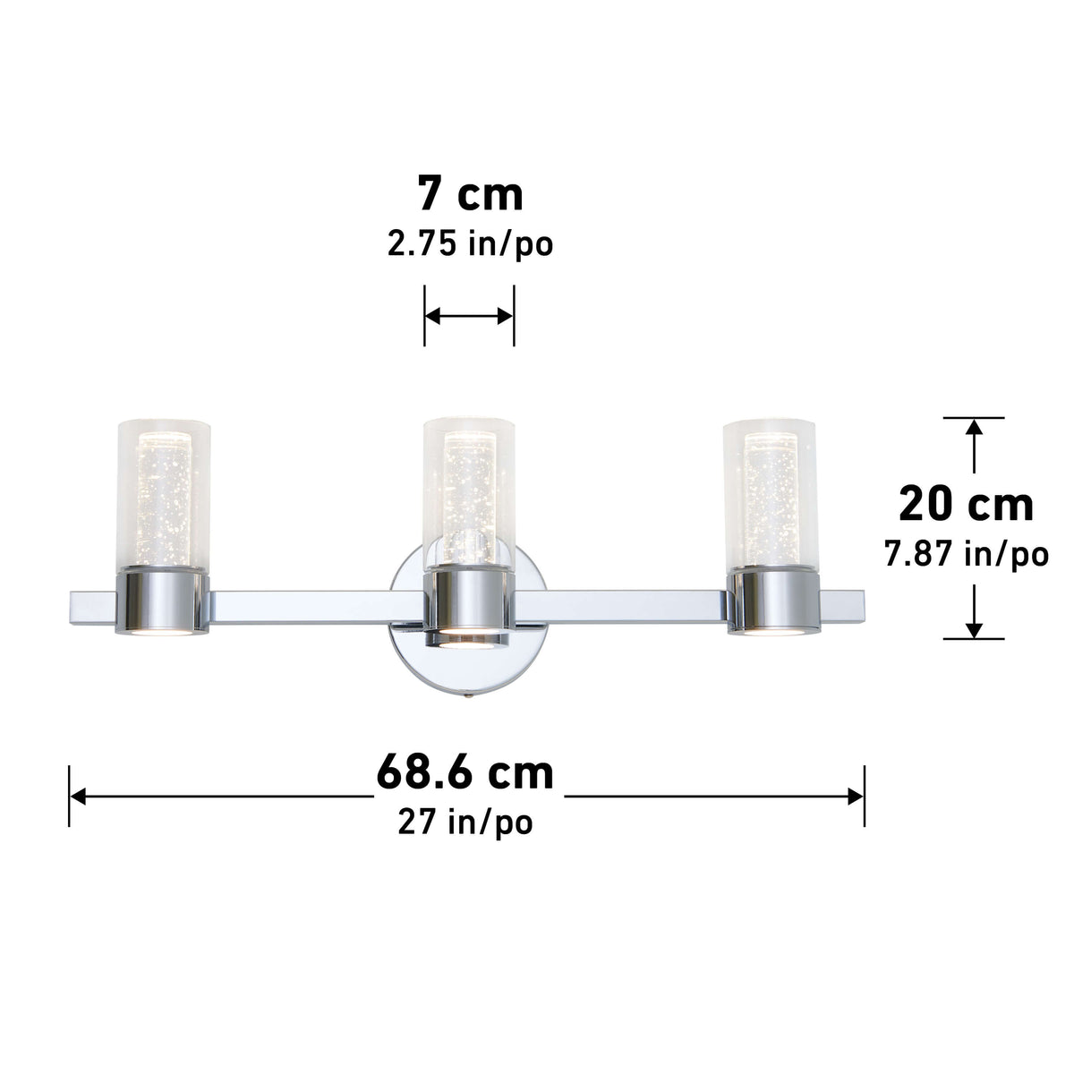Novello modern LED bathroom vanity light