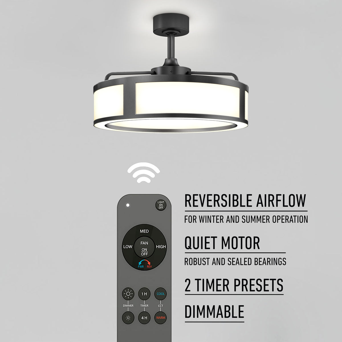 Huxley 23 in. (59 cm) LED modern fandelier ceiling fan with light