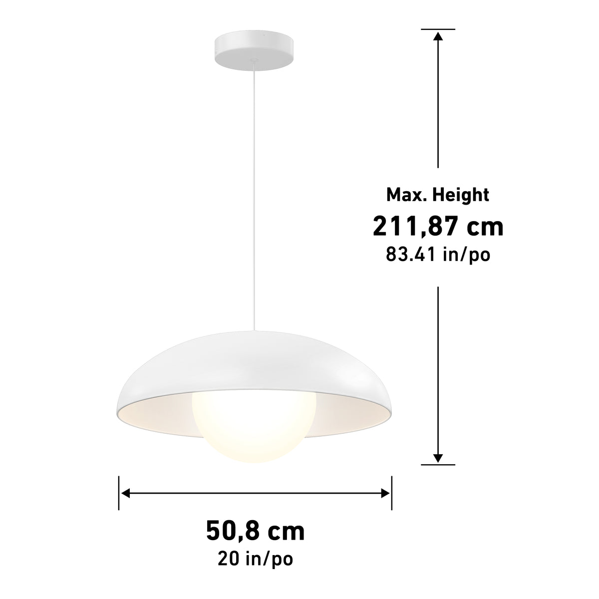 Boden LED modern mid-century pendant light 3 CCT