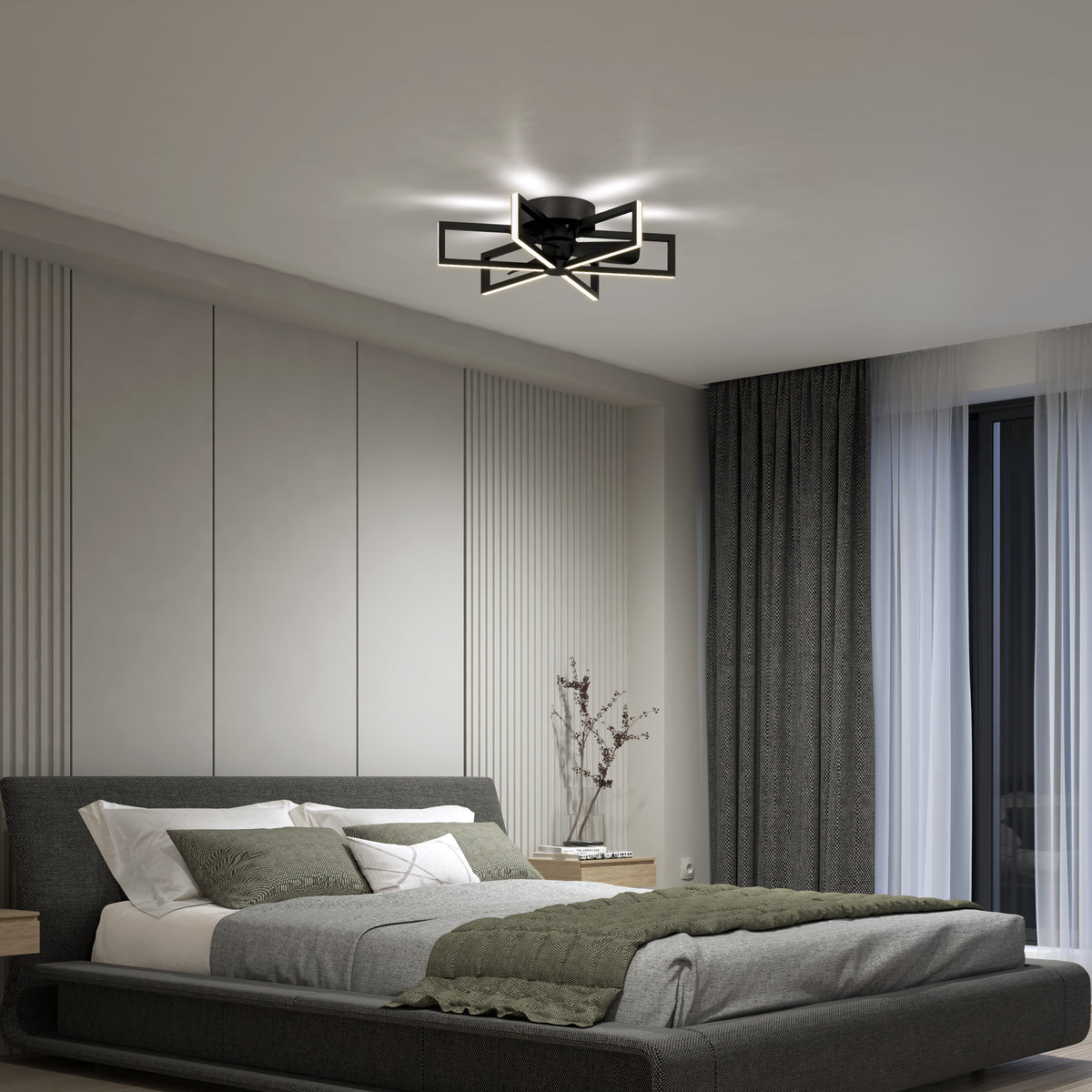 Swirl 67 cm (26 in.) LED moderno fandelier ventilador de techo con luz - control remoto incluido