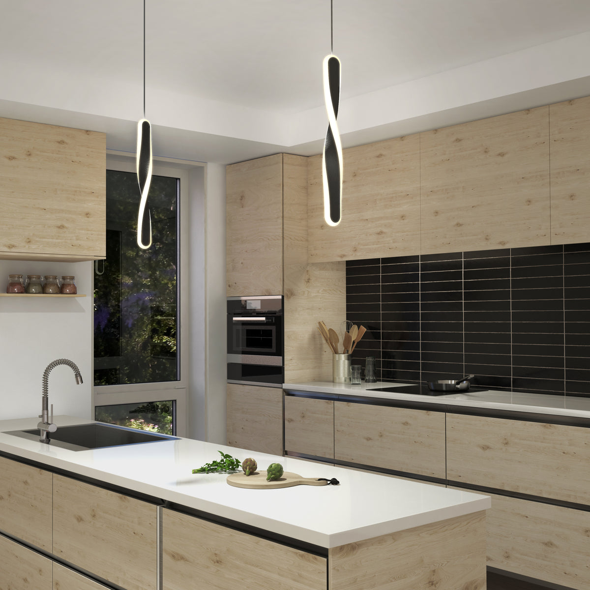Finley modern LED pendant light 5 CCT