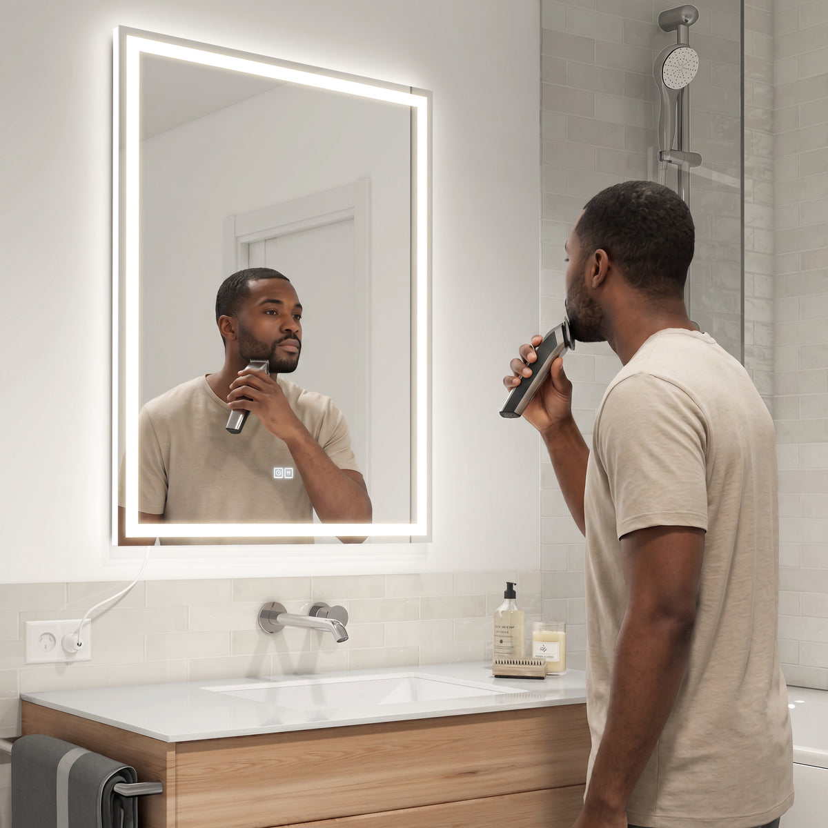 Aurea anti fog LED wall mirror