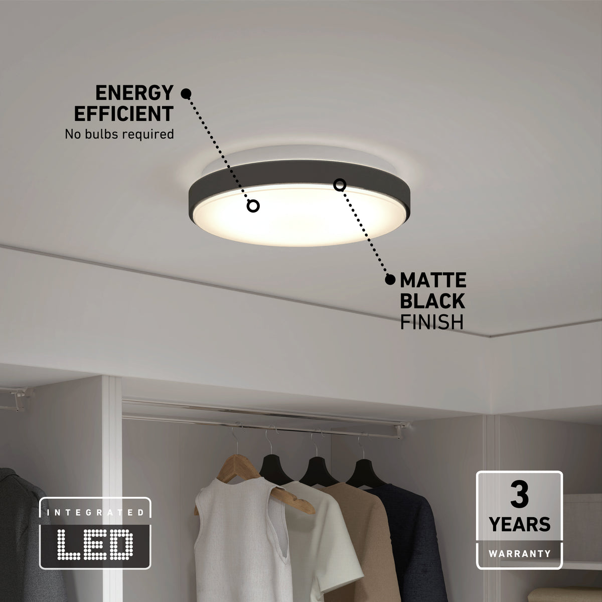 Sunraker 10 in. LED modern flush mount light