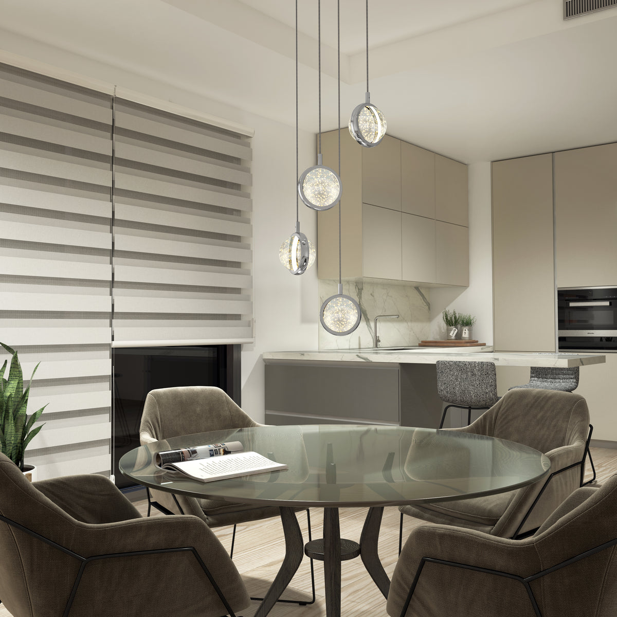 Avalon 4-light LED pendant