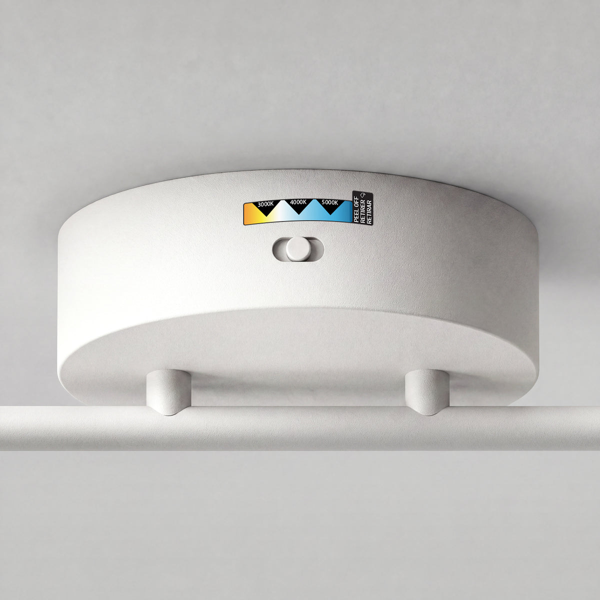 Artika Asher 32 in. 4-Light LED Track Light, 3CCT, with adjustable heads and white finish, installed on a white ceiling.