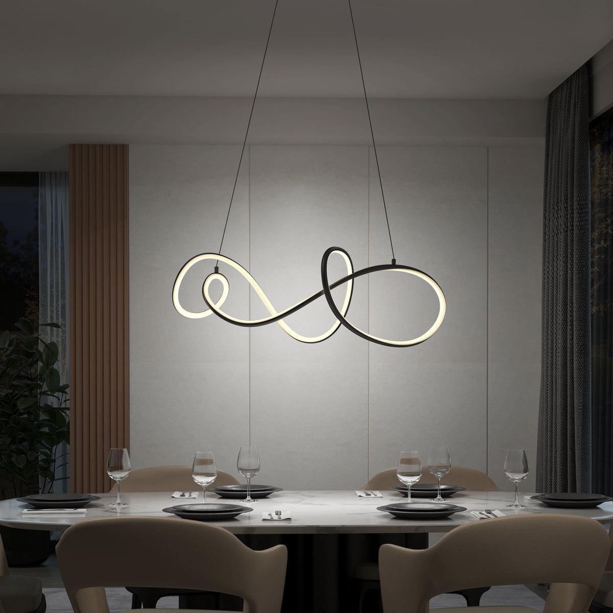 Siena modern LED pendant light 5 CCT