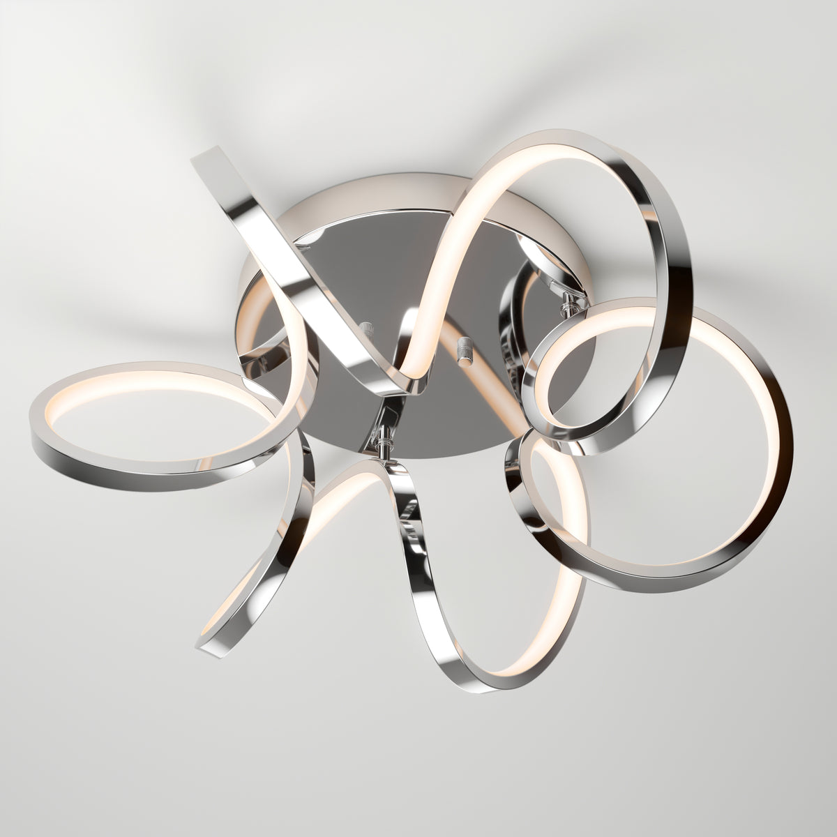 Swirl Ribbon LED flush mount light