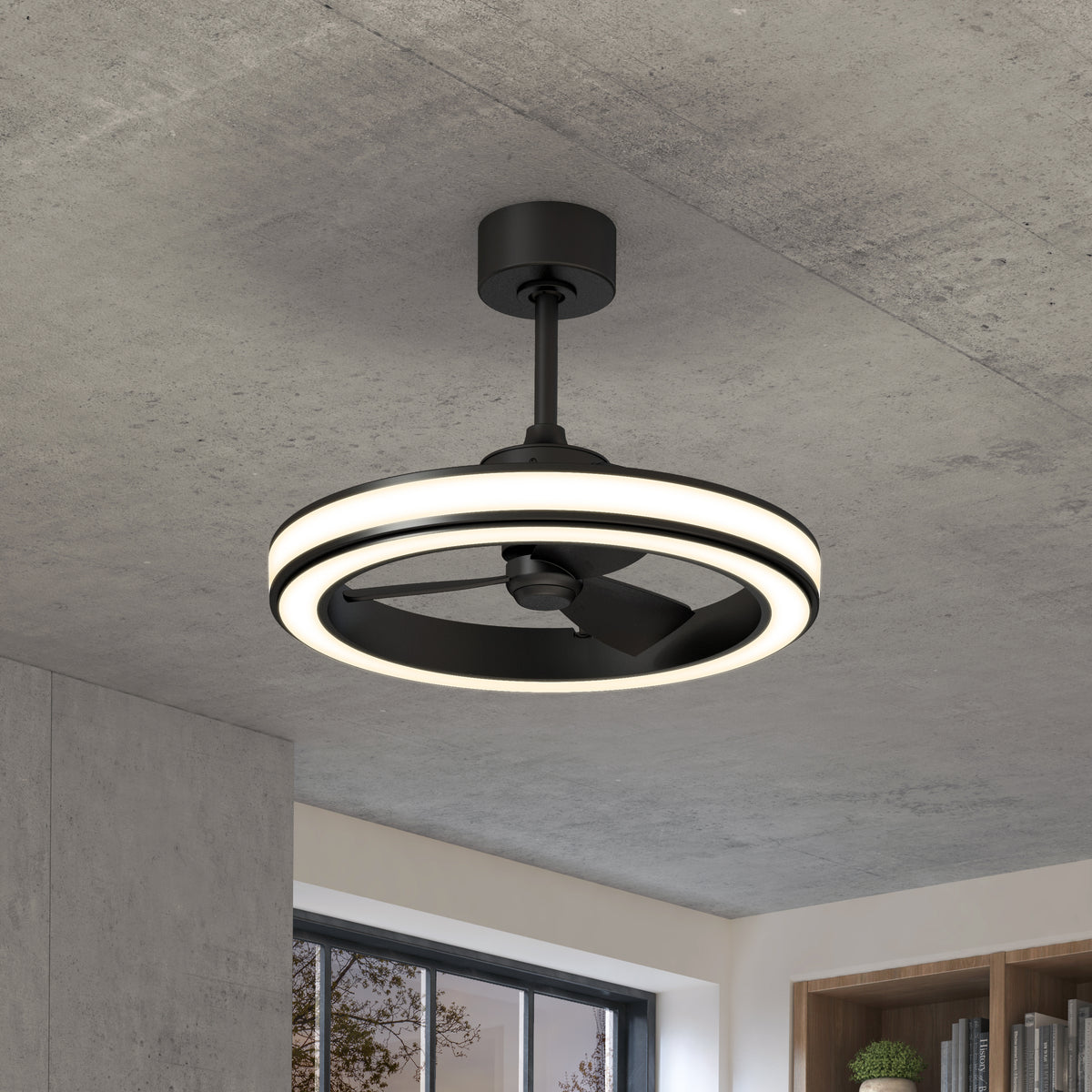Edwin 23 in. (58 cm) LED modern fandelier ceiling fan with light - includes remote