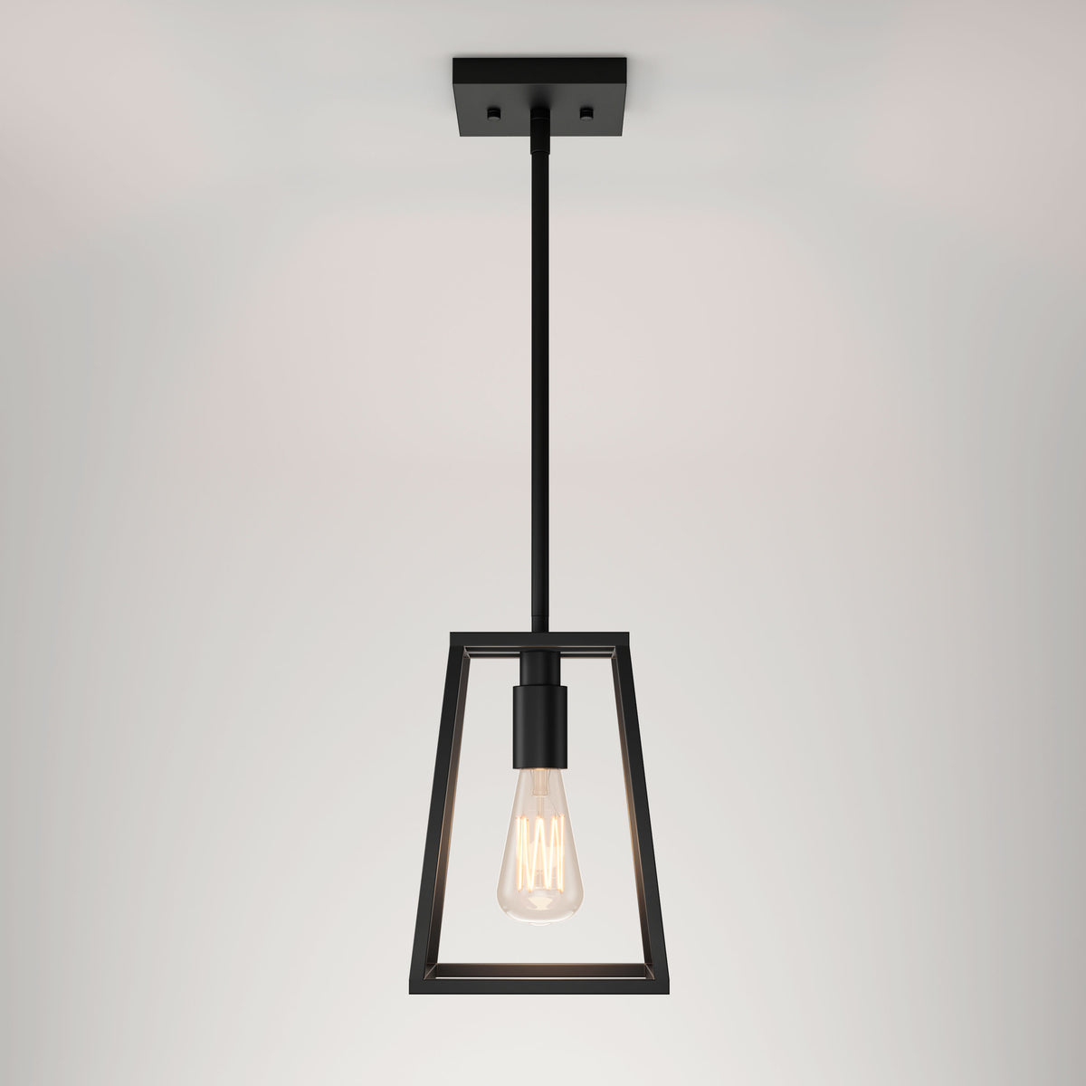 The Artika Carter 1-light pendant features a minimalist geometric frame—ideal for adding sleek style above your kitchen island.