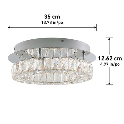 Artika Celebrity LED flush mount light, 35 cm (13.78 in.) diameter and 12.62 cm (4.97 in.) height, is shown with dimension lines and measurements.