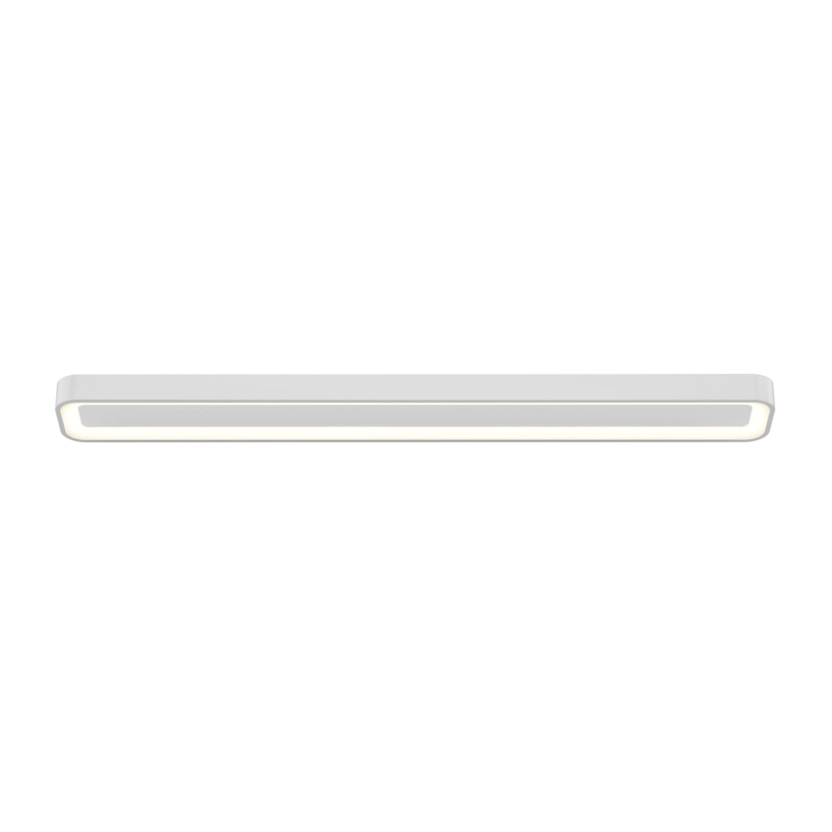 A modern, slim rectangular LED ceiling light fixture, white in color, photographed against a plain white background.