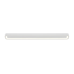The Artika Aiden 48 in. LED modern flush mount light features a rectangular design with adjustable color temperature and rounded corners, shown from below against a plain white background.