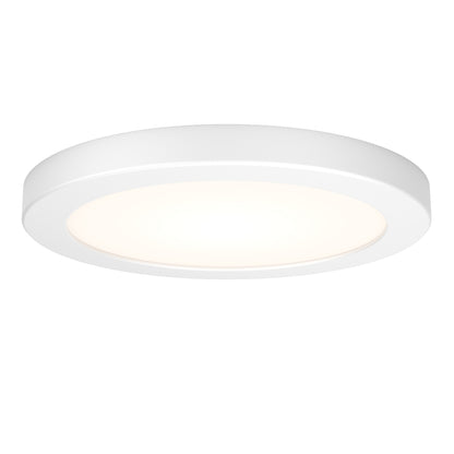 The Artika Europa Disk 7 in. LED modern flush mount light features a round, white design with a glowing center and offers soft, even illumination. It includes 3 selectable color temperatures for versatile lighting options.