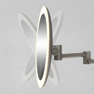Artika Radia 9 in. cordless LED cosmetic mirror shown from multiple angles against a plain light background.