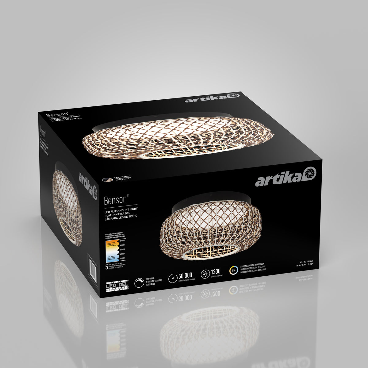 Benson luz de techo LED moderna empotrada 39 cm (15 in.) 5 CCT
