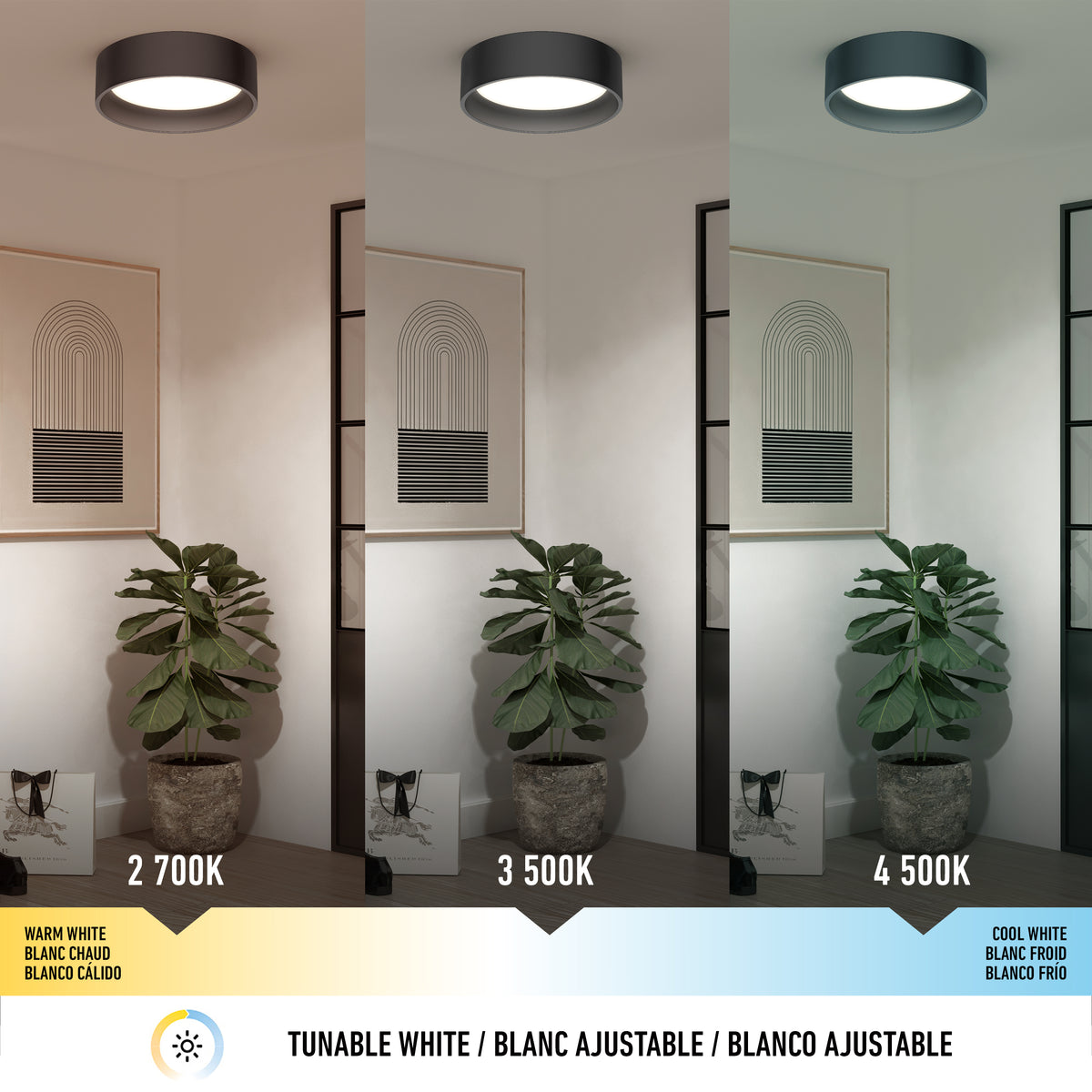 Alton luz de techo LED moderna empotrada 33 cm (13 in.) 3 CCT