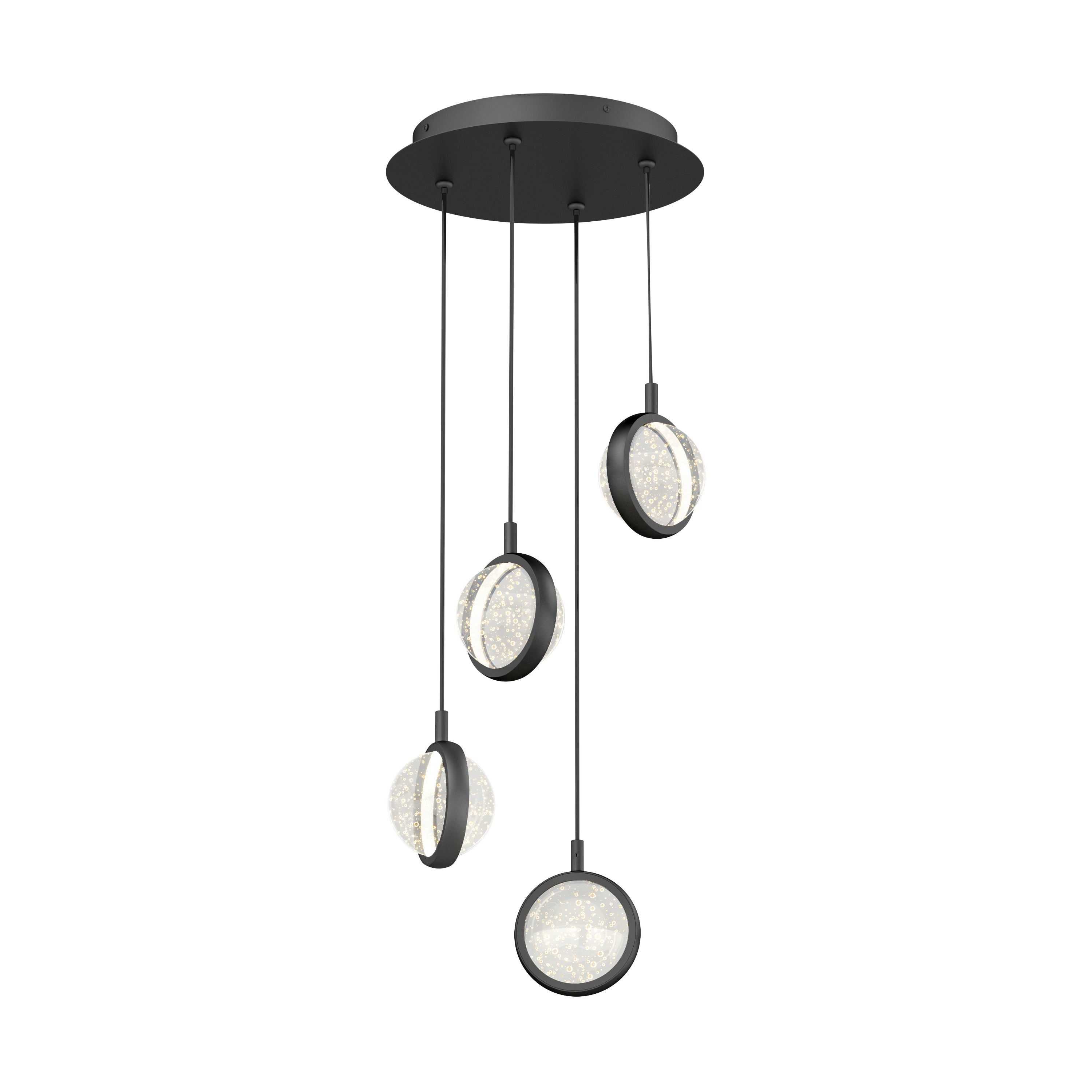 Arete＋キャテシライト＋Crystal2＋XELASTECⅡ 4点セット Avalon 4 Light LED Pendant Black | Artika