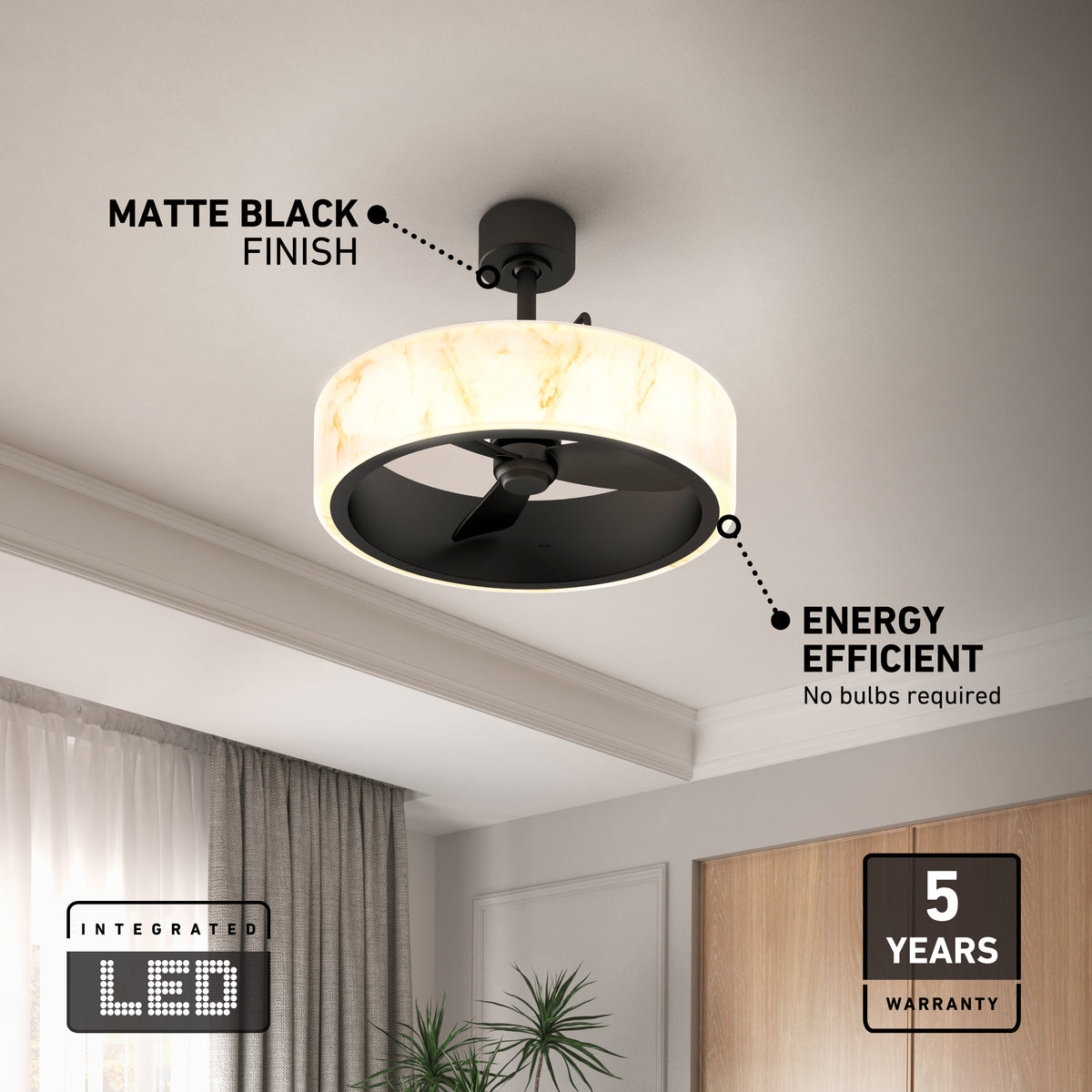 Selena 23 in. (58 cm) LED modern fandelier ceiling fan with light - includes remote