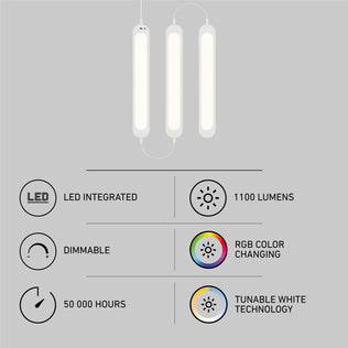 Three Artika Impulse Under-Cabinet LED Lights: dimmable, 50,000 hrs, 1100 lumens, RGB+CCT tech, remote included.
