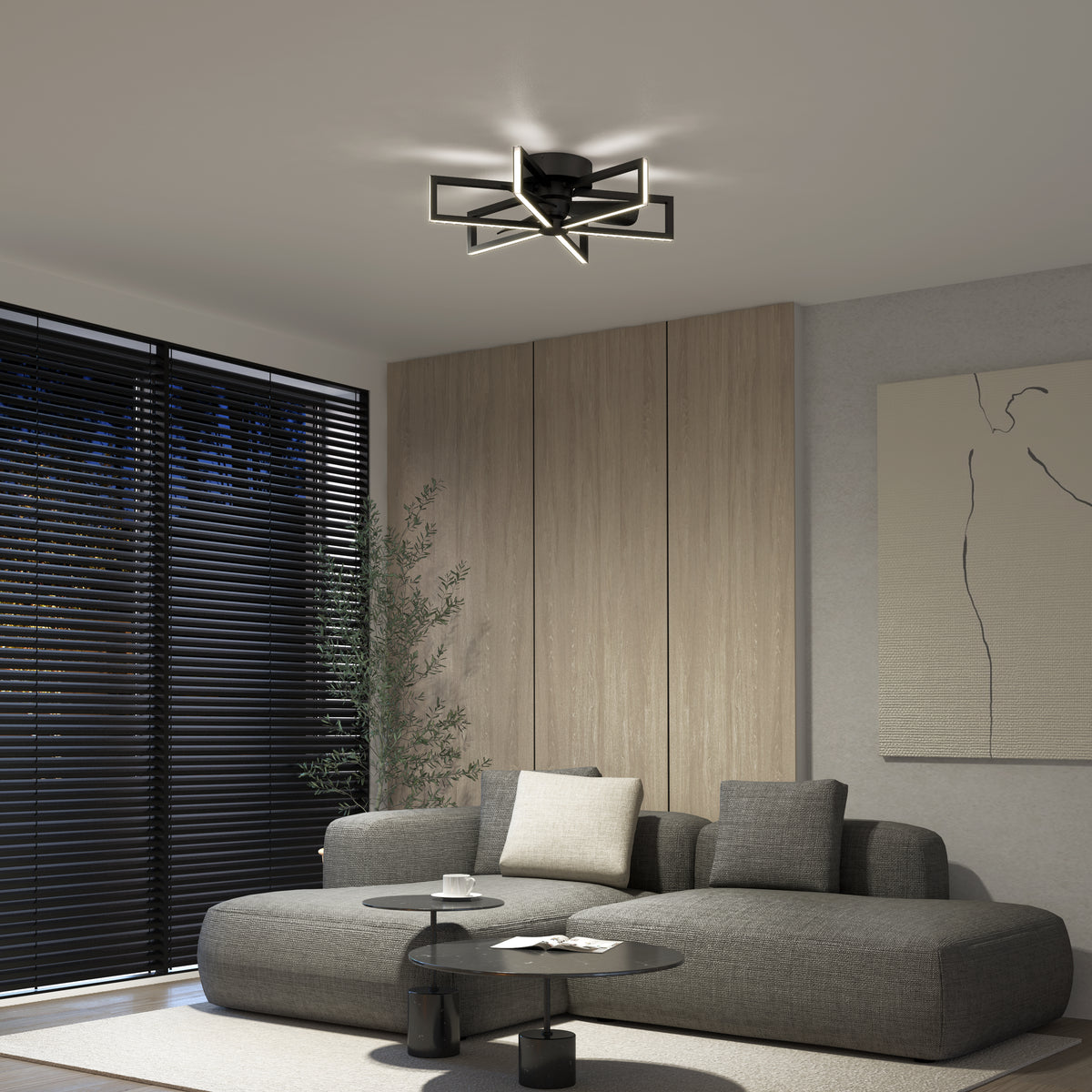 Swirl 67 cm (26 in.) LED moderno fandelier ventilador de techo con luz - control remoto incluido