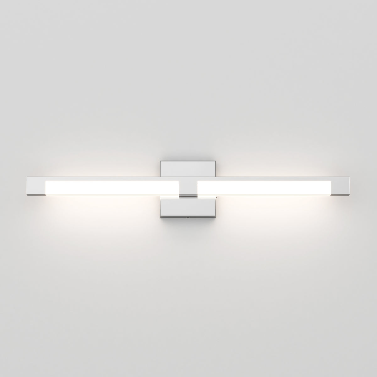 The Artika Tivoli modern LED bathroom vanity light 5 CCT features a sleek horizontal rectangular LED bar on a square base, offering adjustable soft white light with an LED dimmer to suit any mood.