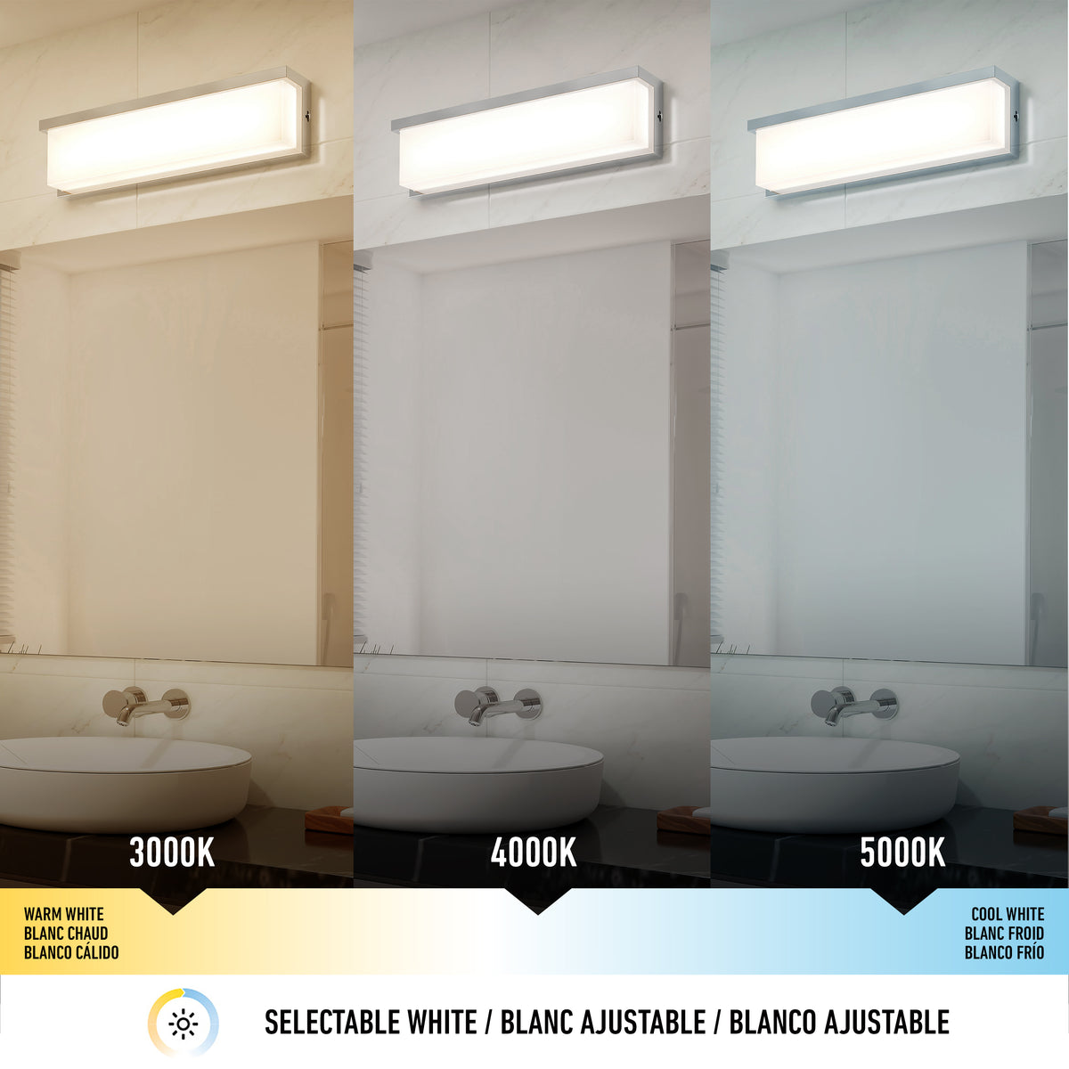 Bristol modern LED bathroom vanity light 3 CCT