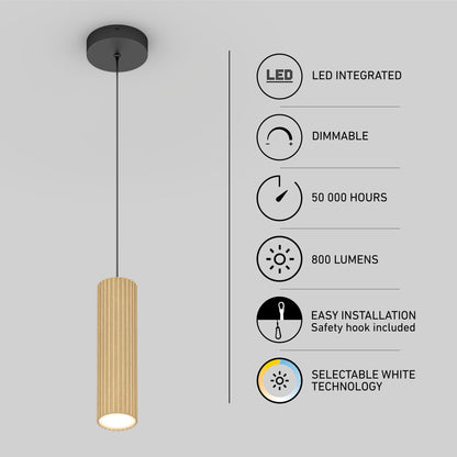 Groove lámpara suspendida moderno LED 3 CCT