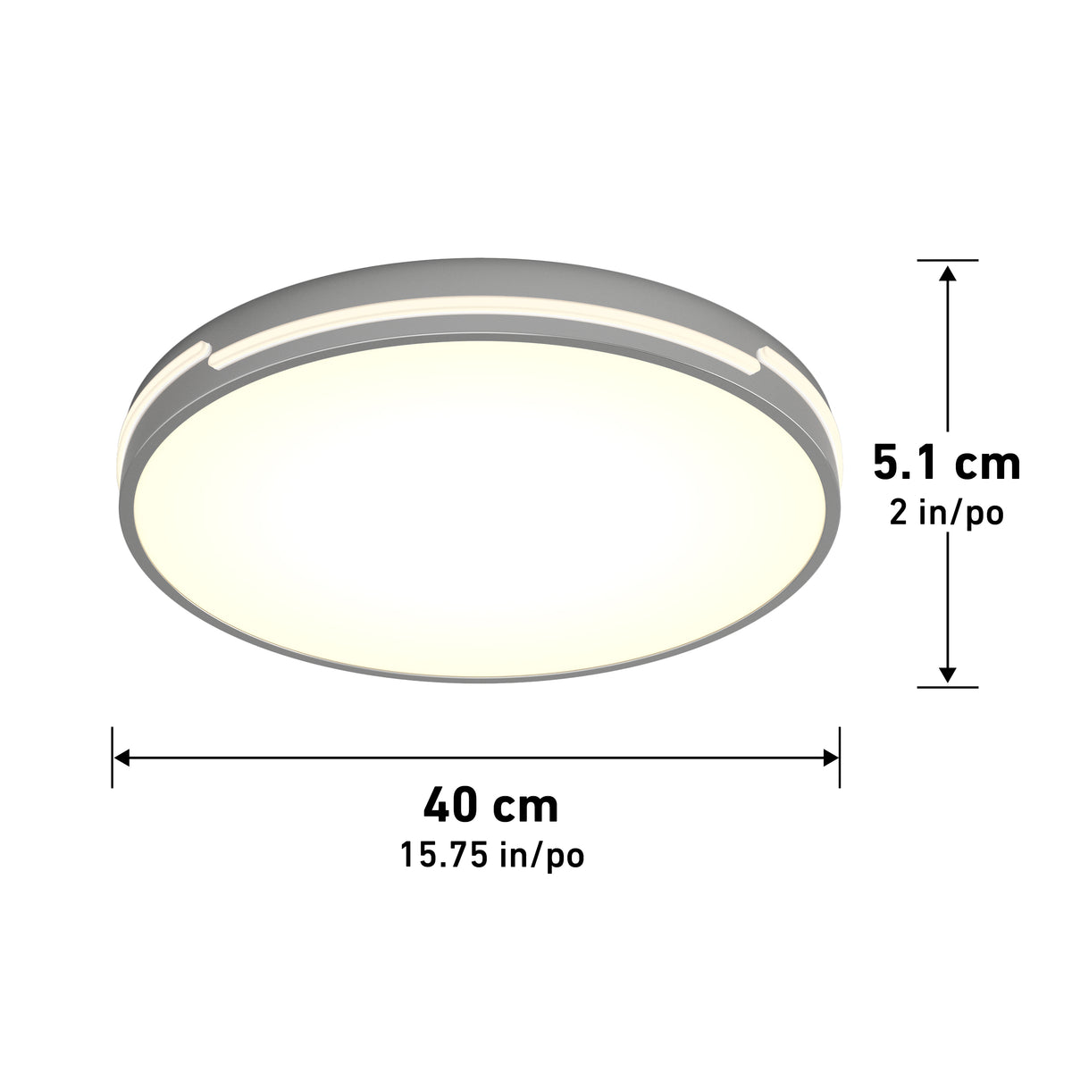 The Artika Delray 15.7 in. LED modern flush mount light features a matte black finish, measures 40 cm diameter by 5.1 cm height, and emits a soft white glow with adjustable color temperature (5 CCT) for customizable ambiance.