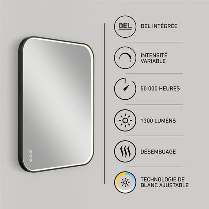 Royce 24 in. x 32 in. (61 x 81 cm) Dimmable Anti-Fog LED Mirror