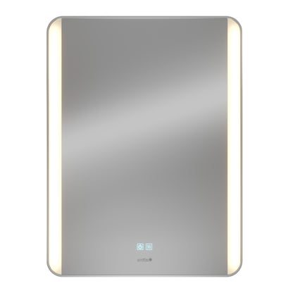 Artika Onyx LED Mirror with Defogger 3 CCT: rounded corners, vertical LEDs, touch controls—ideal for your bathroom.