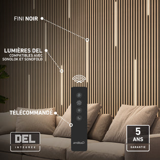 Artika Lumilok LED Wall Panel Light for Sonolok in black with remote; 5-year warranty included.