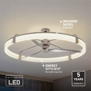 Artika Sunnyvale 52 in. LED Ceiling Fan, brushed nickel, energy efficient, remote included, 5-year warranty.