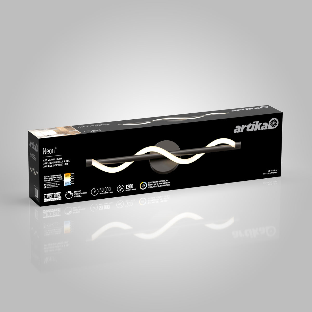 Neon 27-in (69 cm) Integrated LED 5-CCT Vanity Light Bar for Bathroom