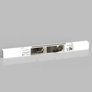 A long rectangular white box with a label showing the Panolok 30.67 ft wall panel kit (pack of 8), barcode, and product details. The Artika brand name is visible on the right side of the packaging.