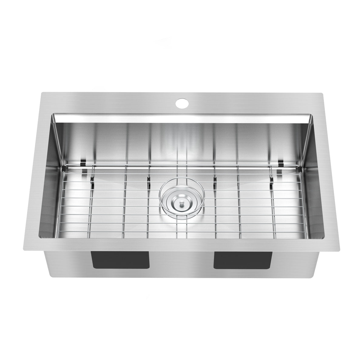 Newport 33 in. single bowl stainless steel workstation sink