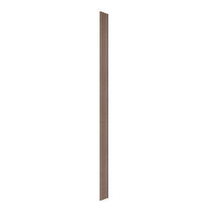The Artika Panolok 30.67 ft wall panel kit (pack of 8) features vertical, narrow oak-finish panels with evenly spaced grooves, inspired by Scandinavian design, shown standing against a plain white background.