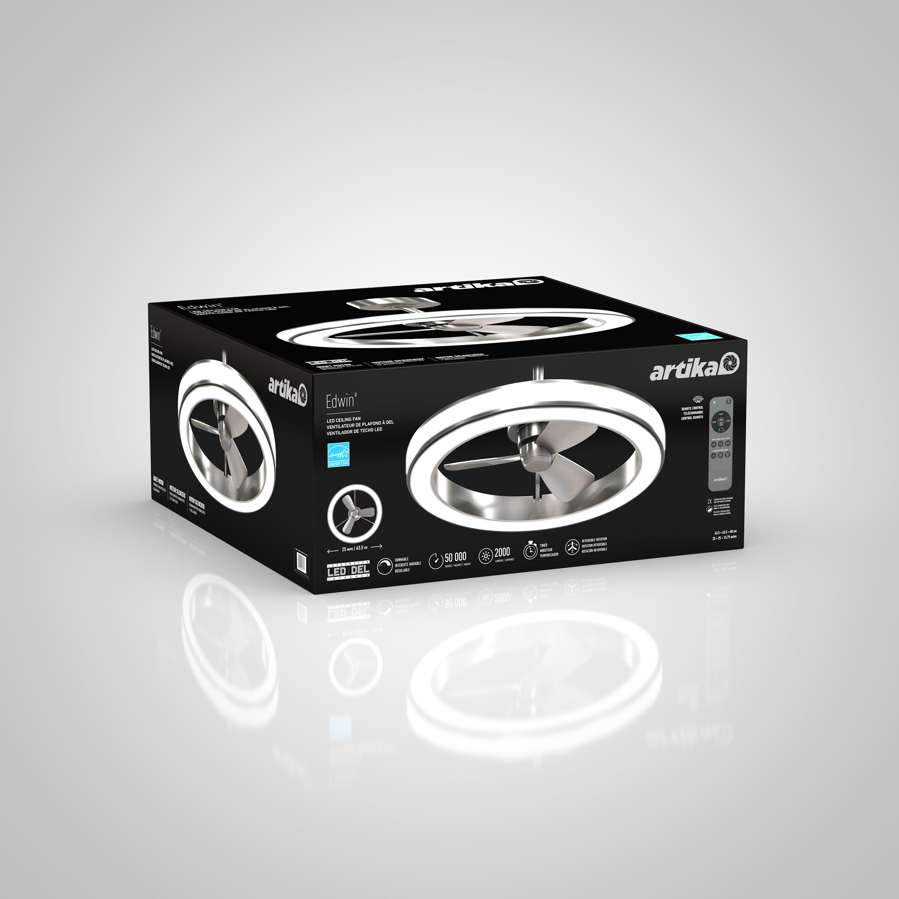 Artika Edwin 25 in. LED Ceiling Fan - Thumbnail 5