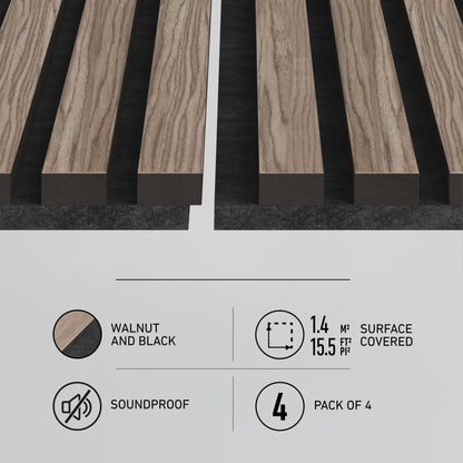Artika Sonolok 15.5 ft sound-absorbing wall panel kit (4-pack)—stylish acoustic panels for any space.