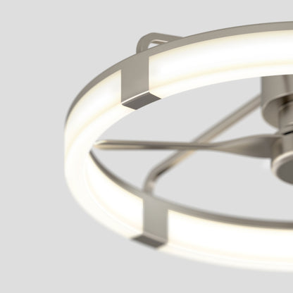 Artika Sunnyvale 28 in. LED fandelier ceiling fan with remote features a modern design, metallic frame, and integrated light.