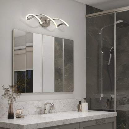 Swirl LED bathroom vanity light