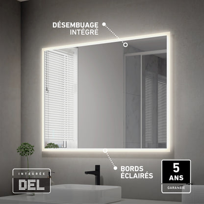 Mavis 48" x 36" Rectangular LED Mirror, 3CCT, with Defogger