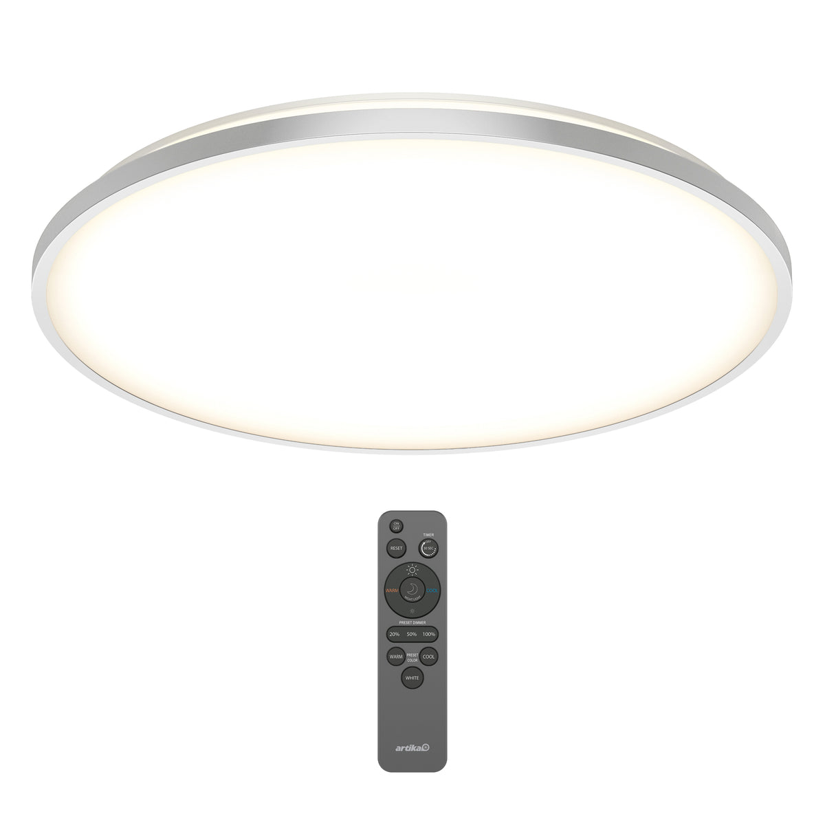 Europa 21 in. LED modern flush mount light - with remote
