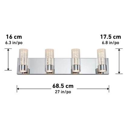 Ratio 4-light LED bathroom vanity light