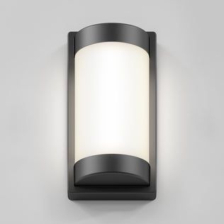 The Fogo modern LED indoor-outdoor wall light 5 CCT by Artika features a frosted white center panel framed with dark gray metal on the top and bottom, perfect for adding style to any space.