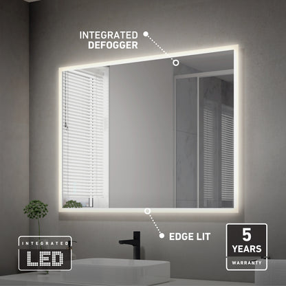 Mavis 48" x 36" Rectangular LED Mirror, 3CCT, with Defogger