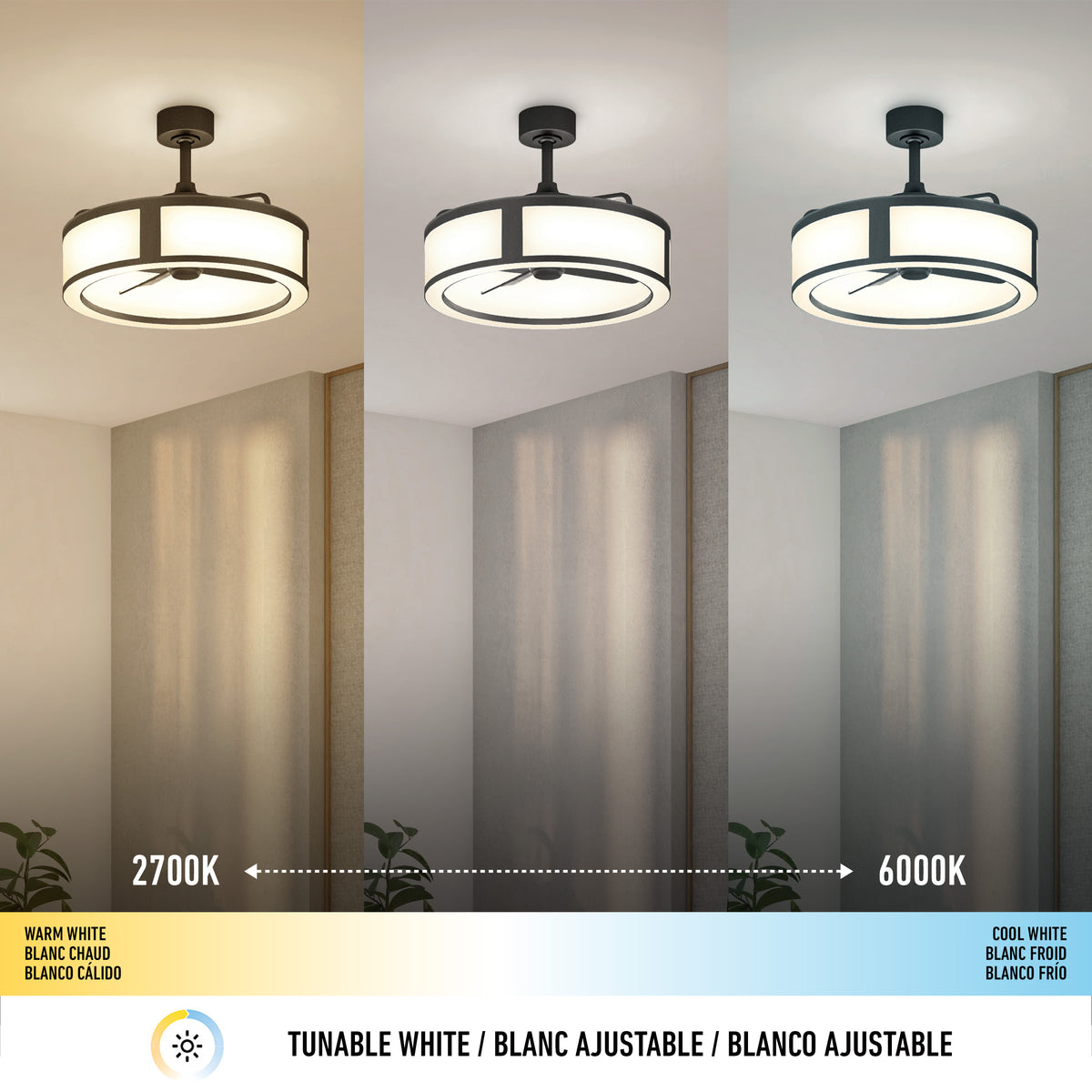 Huxley 23 in. (59 cm) LED modern fandelier ceiling fan with light
