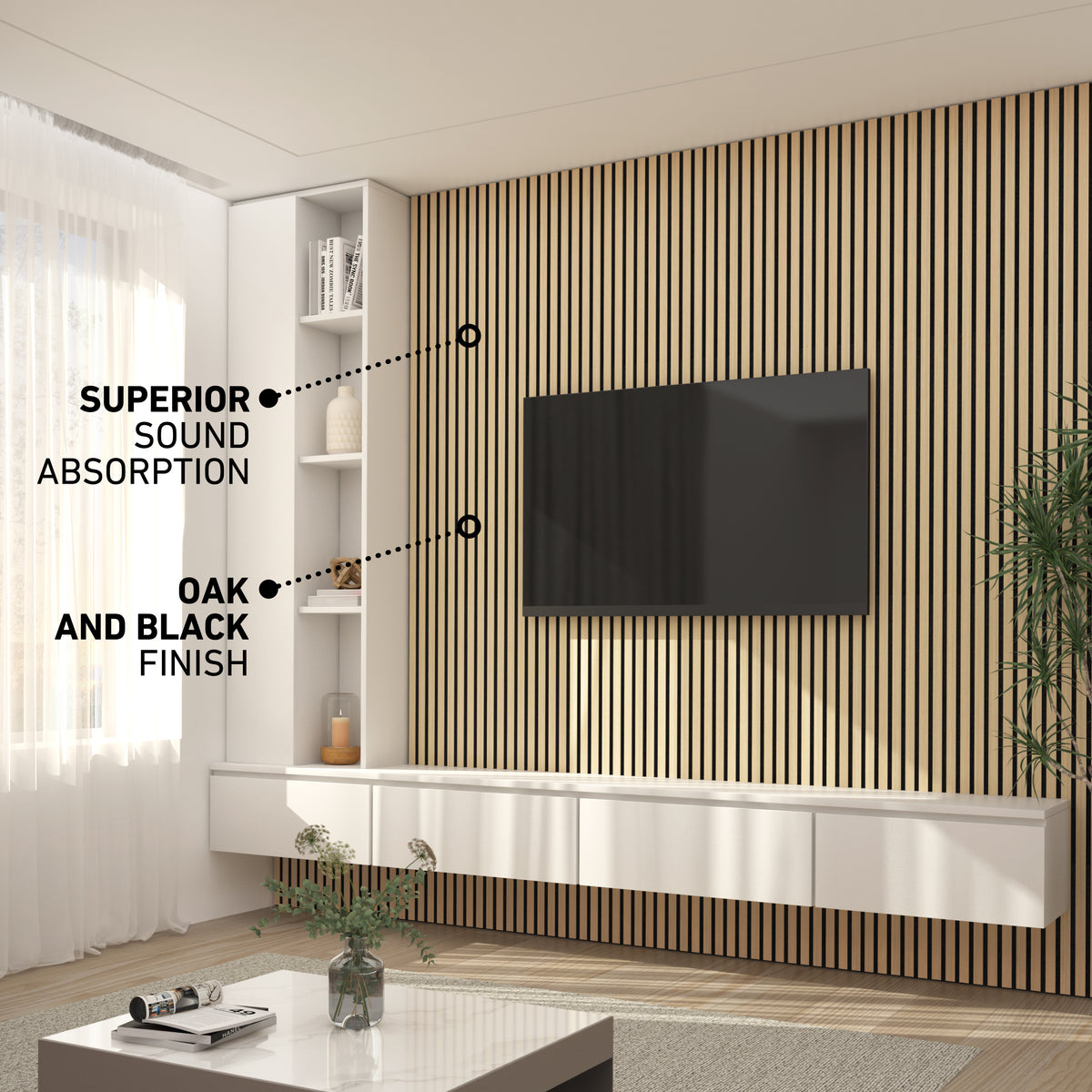 Sonolok sound-absorbing wall panel kit - pack of 6