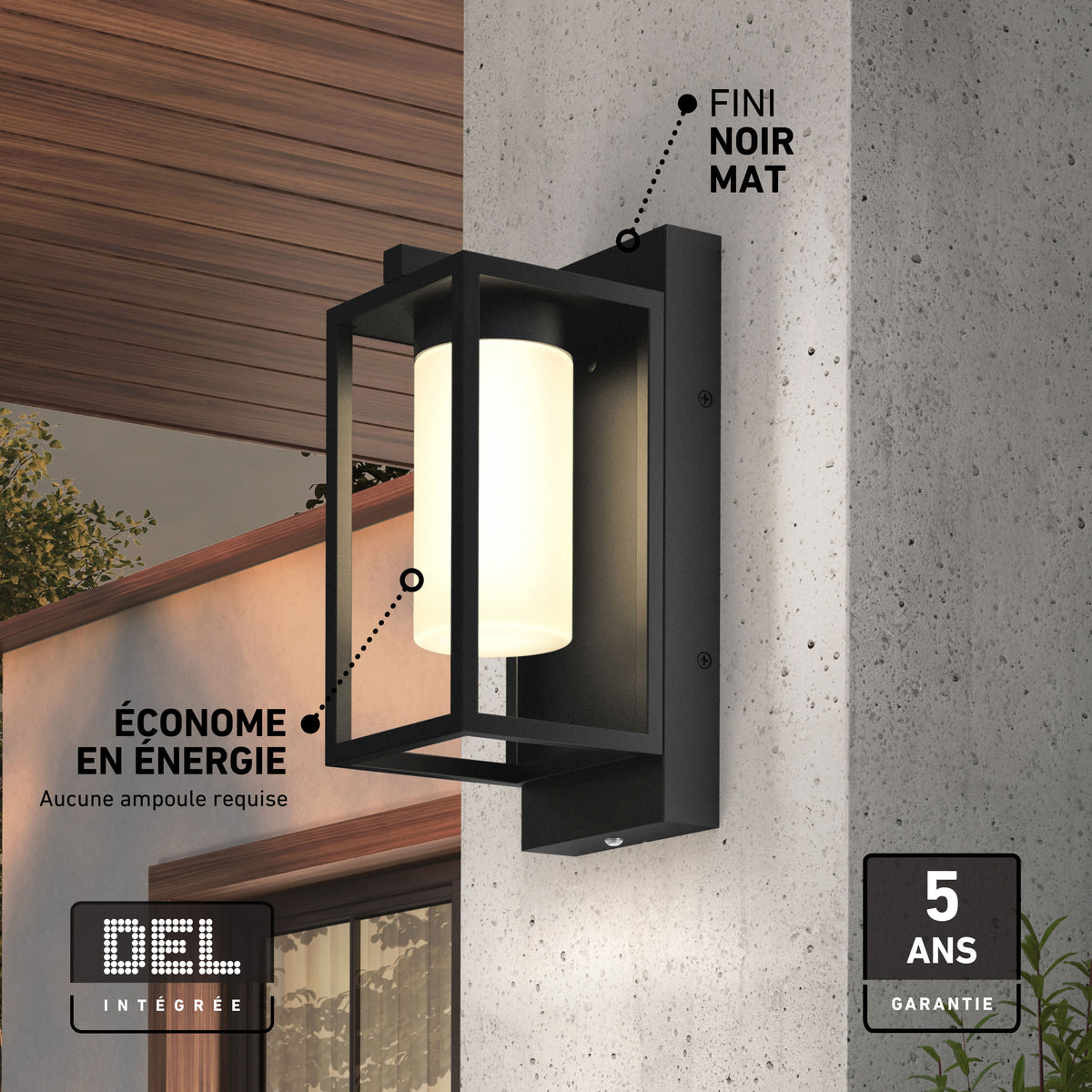 Artika Aurel Outdoor LED Light, 3CCT—matte black, energy-saving LED, 5-year warranty—ideal for modern exteriors.