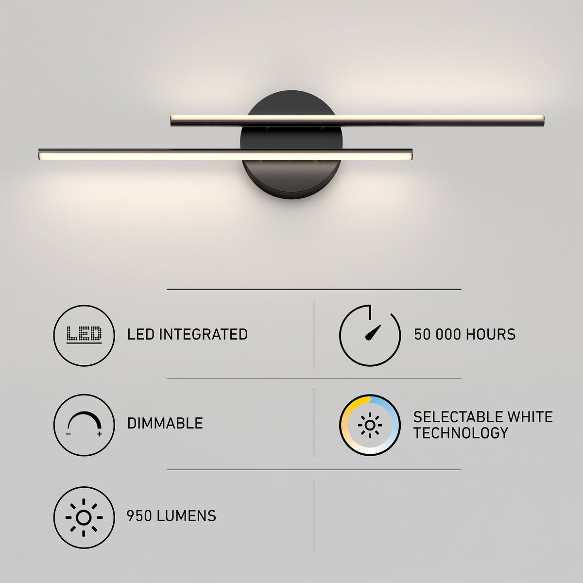 Artika Cisco 27-in LED 5-CCT Vanity Light Bar, 950 lumens—modern adjustable lighting for your bathroom.
