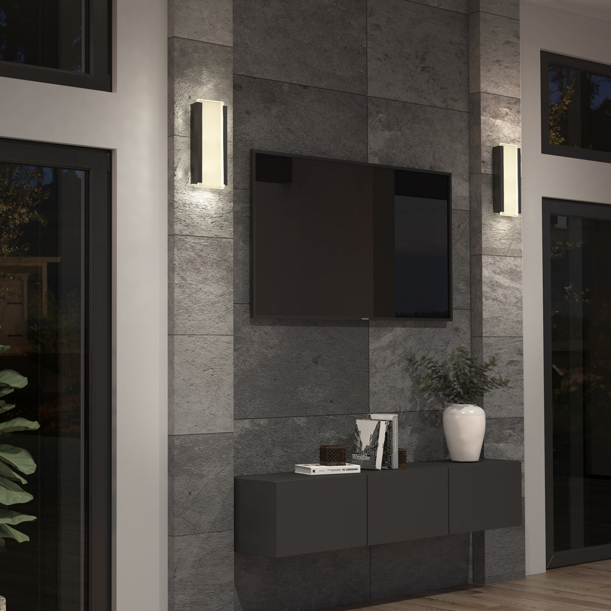 Blade indoor-outdoor LED wall light